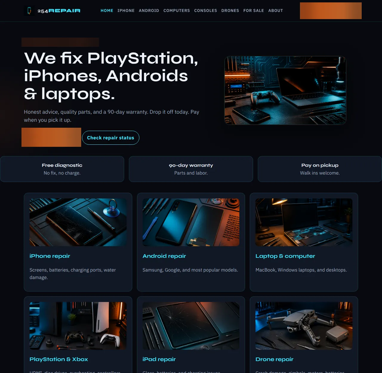 254repair.com home page